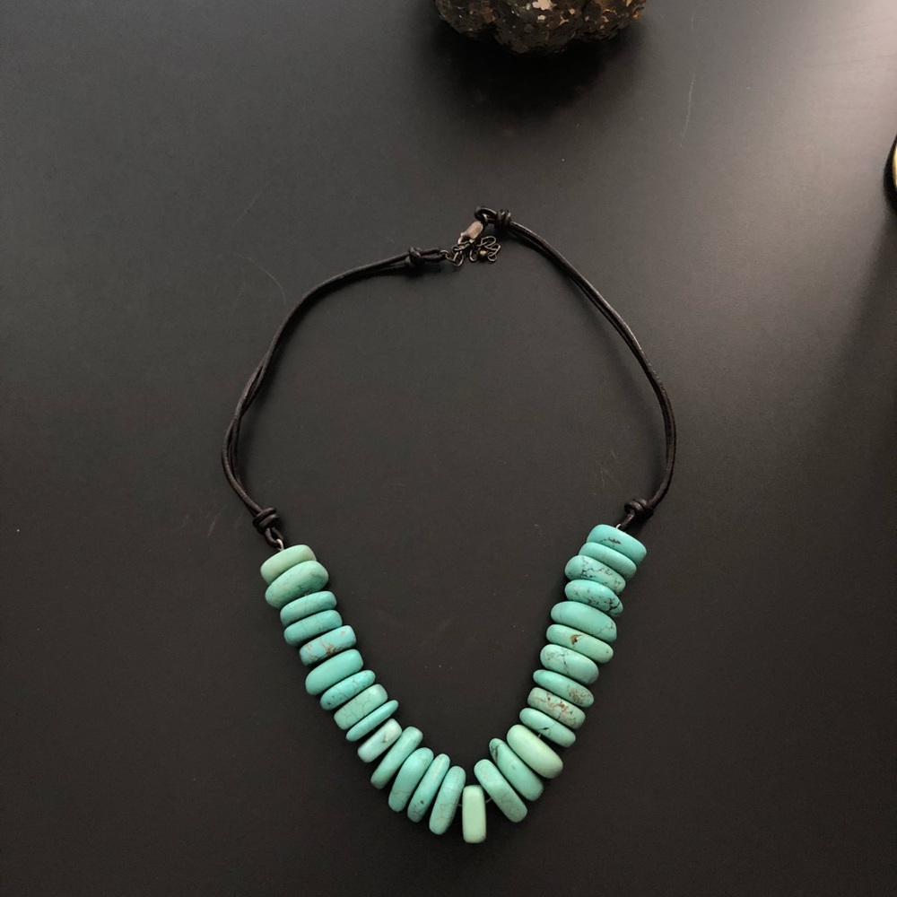 Teal blue necklace